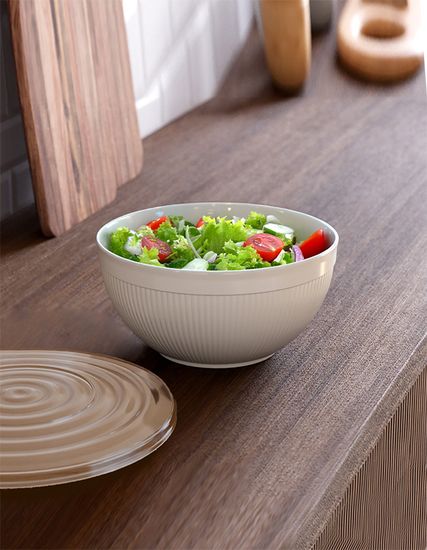 Салатница с крышкой 3,2 л (225мм) РИФЛЕННЫЕ